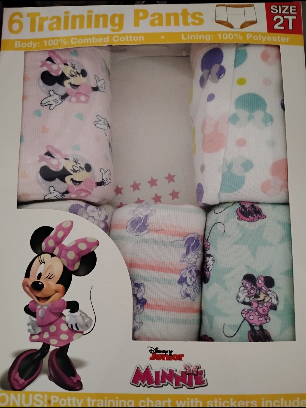 Minnie Mouse Toddler Training Pants - Pink & Pastel Prints, Size 2T